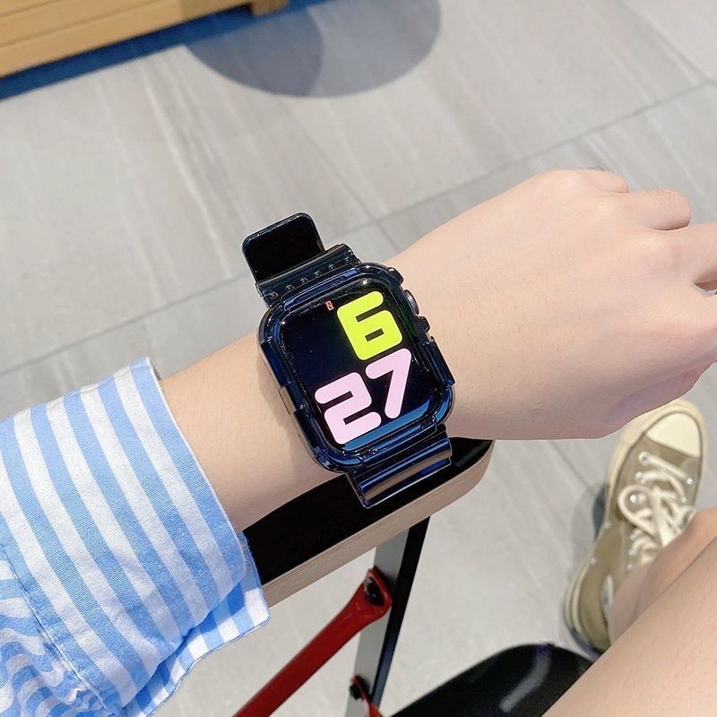สายนาฬิกา iwatch7สายนาฬิกาใสแบบจำกัดธารน้ำแข็งเหมาะสำหรับ Apple Watch applewatch5/6 /se
