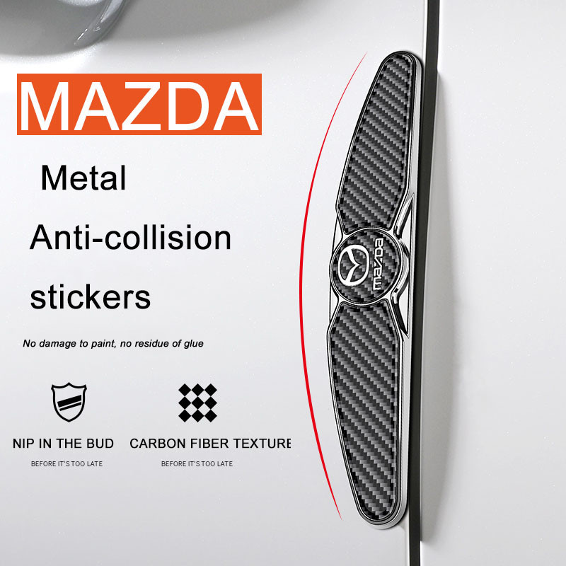 รถโลหะคาร์บอนไฟเบอร์ประตู Anti-collision strip สําหรับ Mazda 2 3 CX8 CX3 CX5 CX30 Mazda2 6 5 CX9 BT50 Luminous Anti-collision แถบอุปกรณ์เสริม