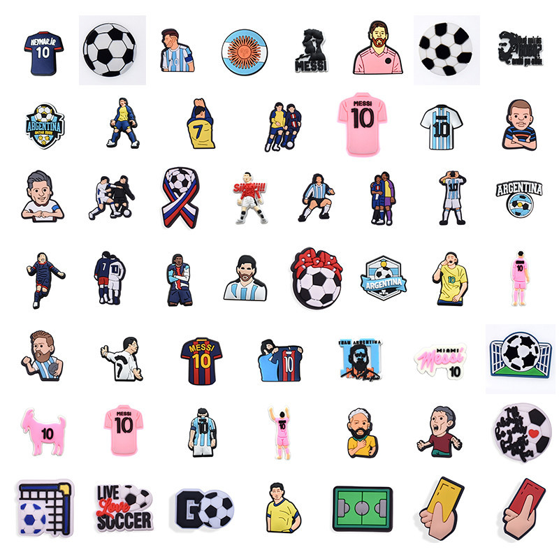 ฟุตบอล Jibbit ปุ่ม Pins UEFA ยุโรปฟุตบอล Championship รองเท้าตกแต่ง Charms DIY Copa América รองเท้าอุปกรณ์เสริมสําหรับ Croc