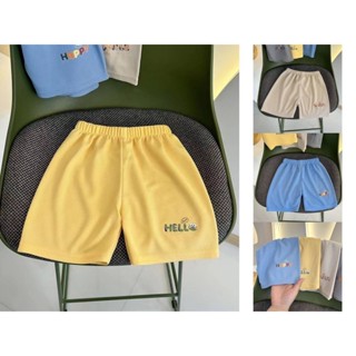 🎆🎆กางเกงขาสั้นเด็ก เอวยางยืด ผ้านุ่ม สีพื้น แมทกับอะไรก็สวย🎆…