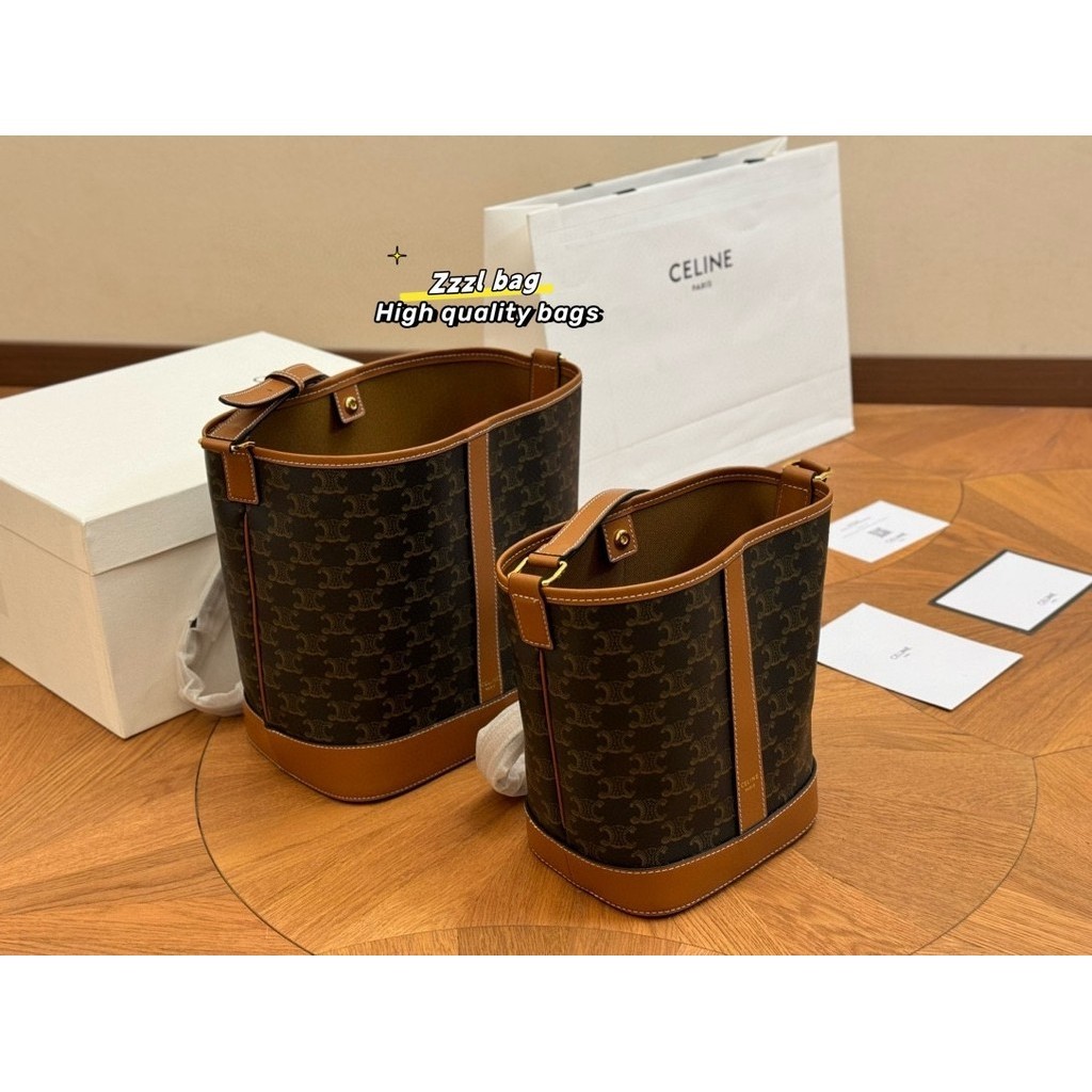 Ce- Bucket bag กระเป๋าสะพายสุดคลาสสิคของผู้หญิง กระเป๋าสะพายข้าง ช้อปปิ้งแฟชั่น (พร้อมกล่อง)