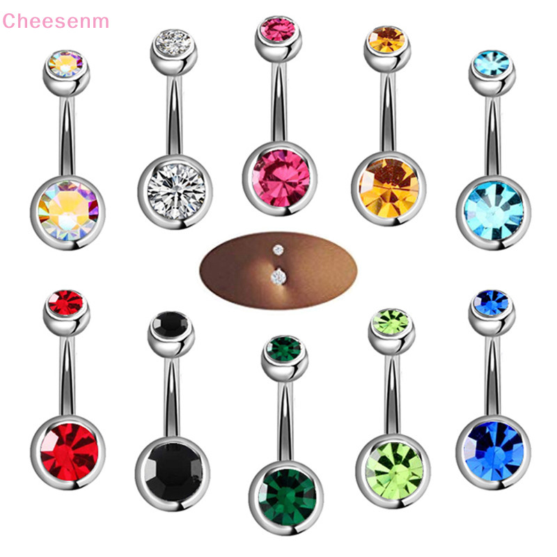 Cheesenm 1 ชุดคริสตัล Rhinestone Belly แหวนปุ่มบาร์เครื่องประดับ TH