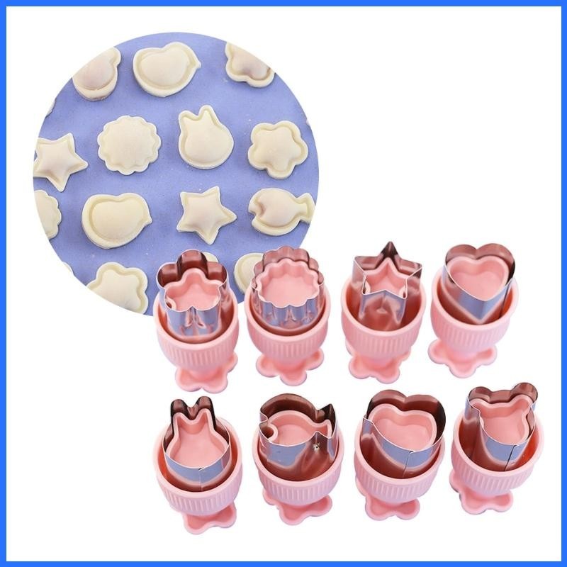 Con 8 ชิ้นนูน Wonton Baby Pie Mould แม่พิมพ์คุกกี้มือสําหรับอบขนมคริสต์มาส