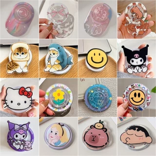 Magnetic Attraction ที่วางโทรศัพท์ Kickstand Dying ดอกไม้สี Smile Kuromi ขนมปังแมว Hello Kitty ขาตั้งสําหรับโทรศัพท์มือถือ Naked Magsafe กรณีแท็บเล็ตโทรศัพท์มือถือ Anti-drop PC Bracket