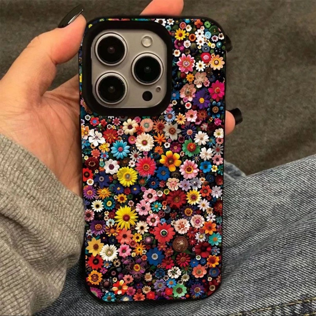 ดอกไม้สีสันสดใสเหมาะสําหรับ Apple 15/14/13promax เคสโทรศัพท์ 12/11 Soft Case xr/xs Shock-proof 7plus เคสโทรศัพท์สร้างสรรค์