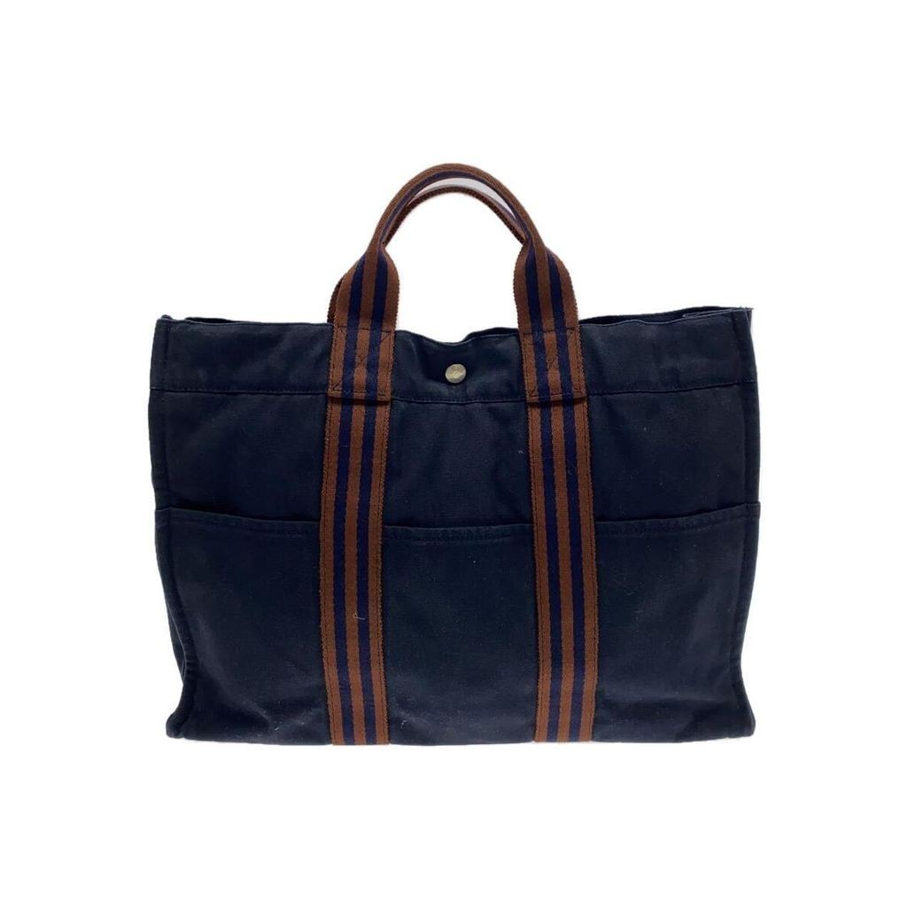 HERMES Tote Bag Navy Canvas Direct from Japan Secondhand