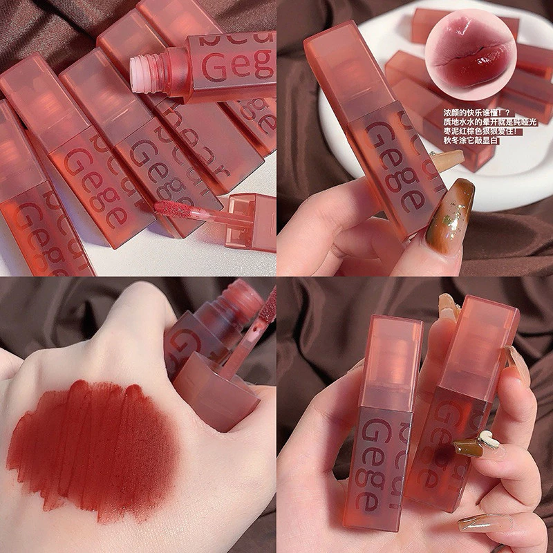 L-30🌟Gege Bear ลิปสติก เนื้อเเมตต์ กํามะหยี่ ทาง่ายไม่หนักปาก กันน้ำ กันเหงื่อ ติดทนนาน