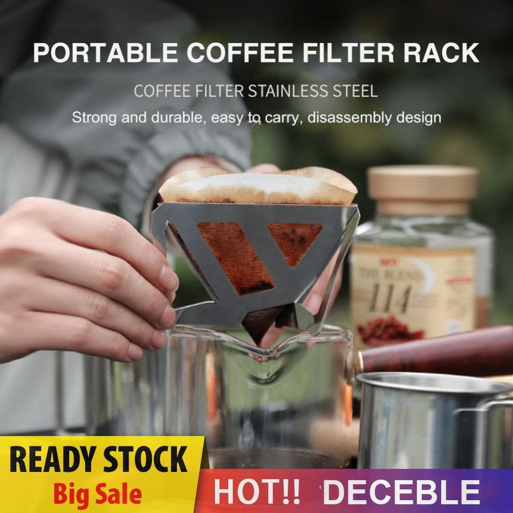 Folding Pour Over Coffee Dripper Stainless Steel Coffee Dripper Stand for Hiking [Deceble.th ]