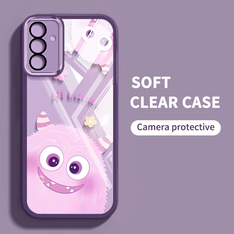 SAMSUNG น่ารักมอนสเตอร์โปร่งใสเคสโทรศัพท์สําหรับsamsung Galaxy A55 A35 A25 A16 A15 A13 A14 A34 A54 5G A13 A14 A15 A24 A04S 4Gกรณีกันกระแทกป้องกันปกอ่อน