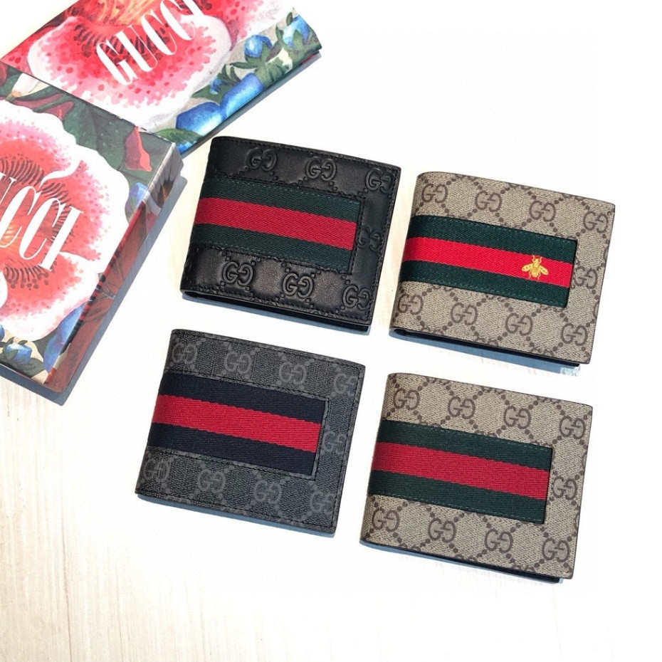 Original Gucci Authentic Multifunctional Men 's Folding Wallet Pattern