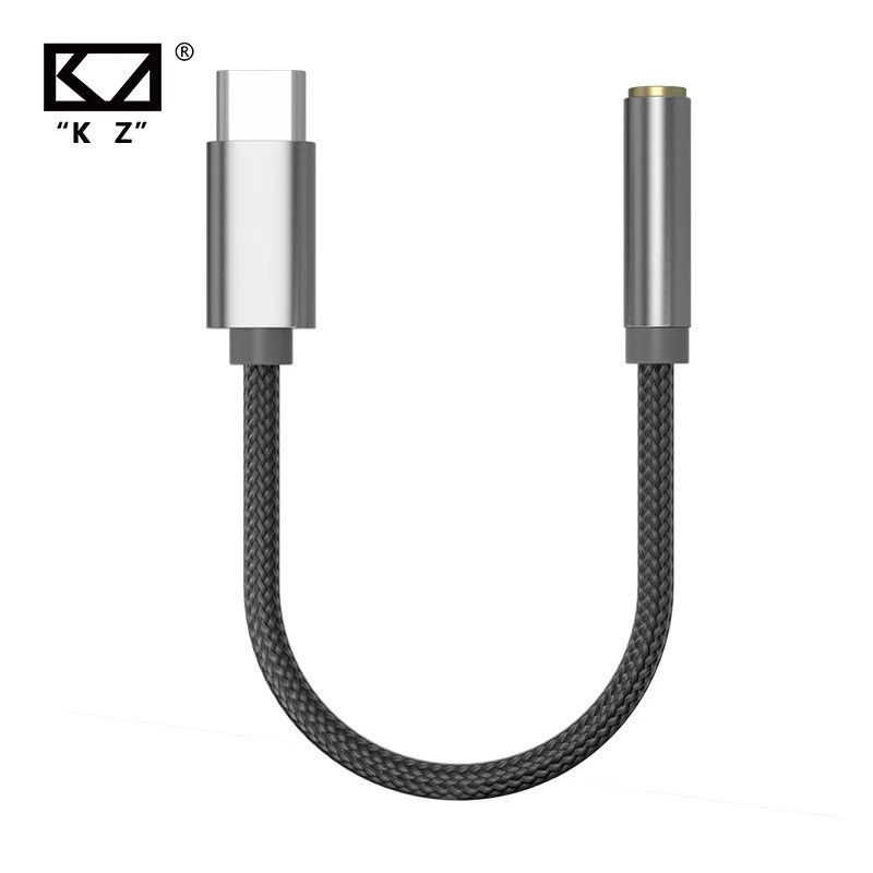 KZ AM01 Type-C to 3.5mm Audio Adapter 32bit/384kHz Hi-Fi DAC + IC Amplifier Dual Chip Earphone Audio Cable