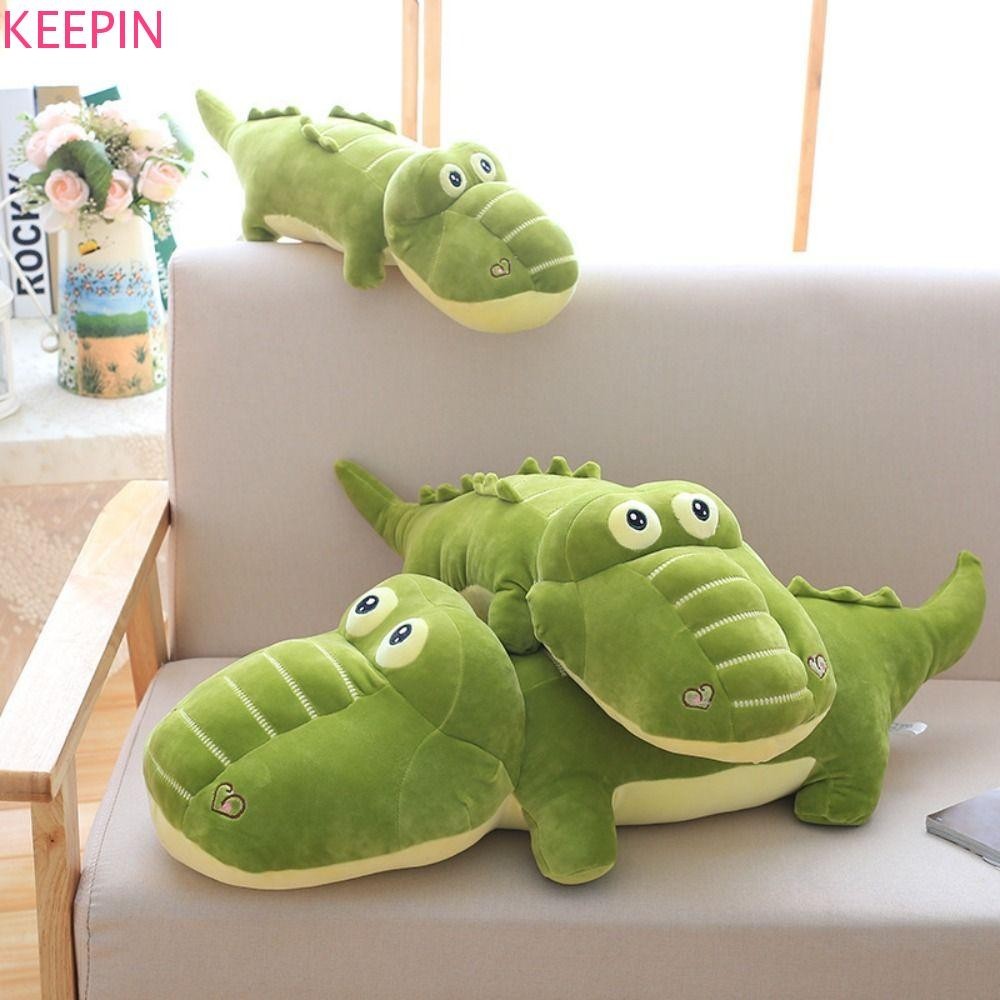Keepin จระเข้ตุ๊กตาของเล่น Xmas ของขวัญสําหรับเพื่อนสัตว์ Sleeping Mate ของเล่นตกแต่งห้องมาพร้อมกับของเล่นจี้ขนาดใหญ่ Appease ตุ๊กตาเด็กของขวัญ Plush ตุ๊กตา