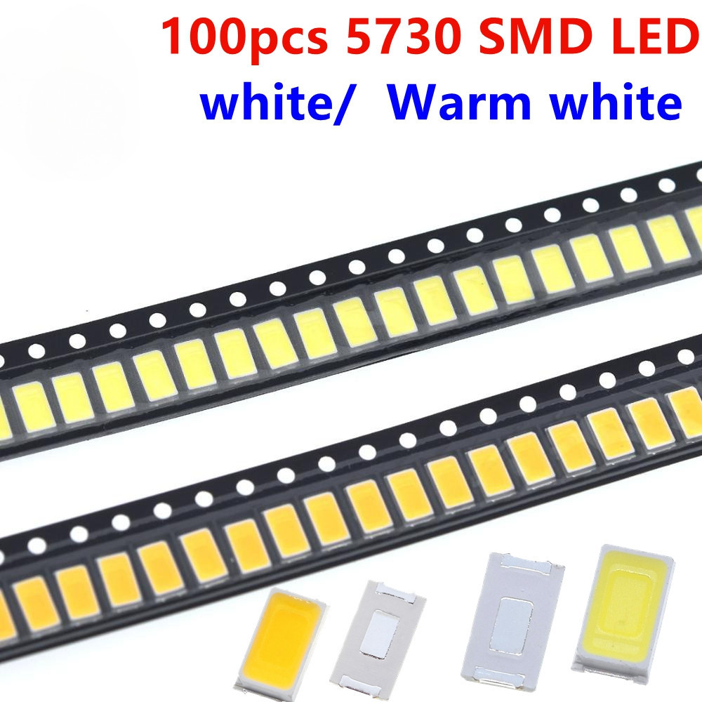 100pcs 5730 SMD LED CW-WWW 5630 สีขาว Warm สีขาว 5.7 *3.0 มม.40-60lm 150ma 5730 ไดโอด 0.5W