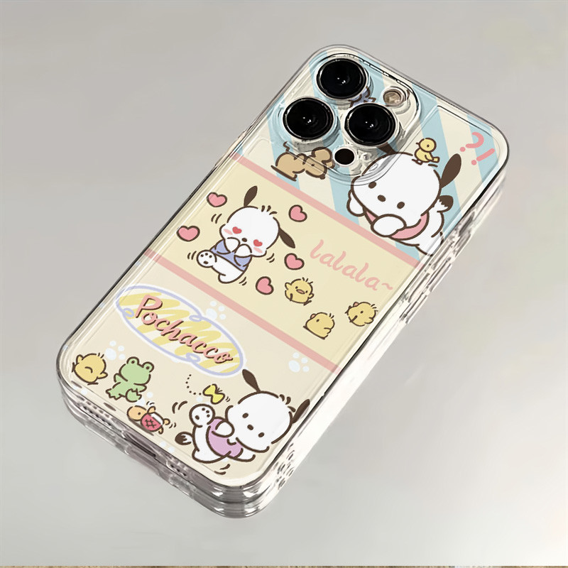 Graffiti Pochacco การ์ตูน Monster ออกแบบโทรศัพท์มือถือสําหรับ IPhone 11 15 14 13 Pro Max 12/8se 7 Plus XS วัสดุซิลิโคนกันน้ําและกันกระแทกใหม่