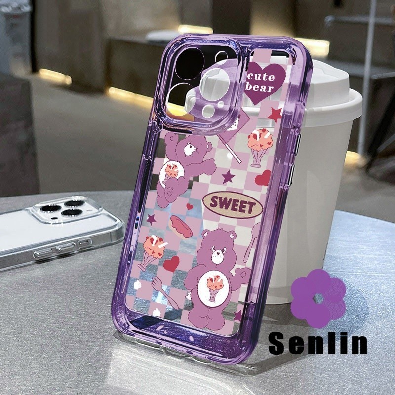 น่ารักใสหมีและเค้กสําหรับOPPO A5i Pro C65 A3S A9 2020 A5 A16 A31 A8 A52 A72 A92 A53 A33 A78 A98 Reno