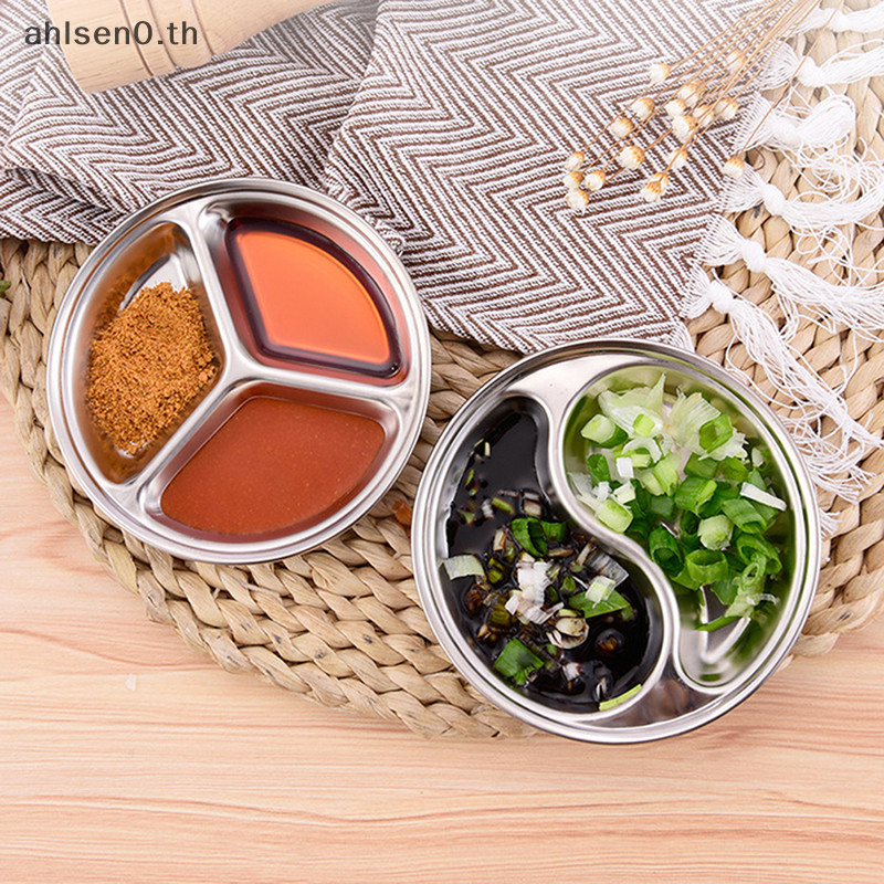Ahlsen0 1 ชิ ้ นจานปรุงรสสแตนเลสจานซอสอาหารจุ ่ มชาม th
