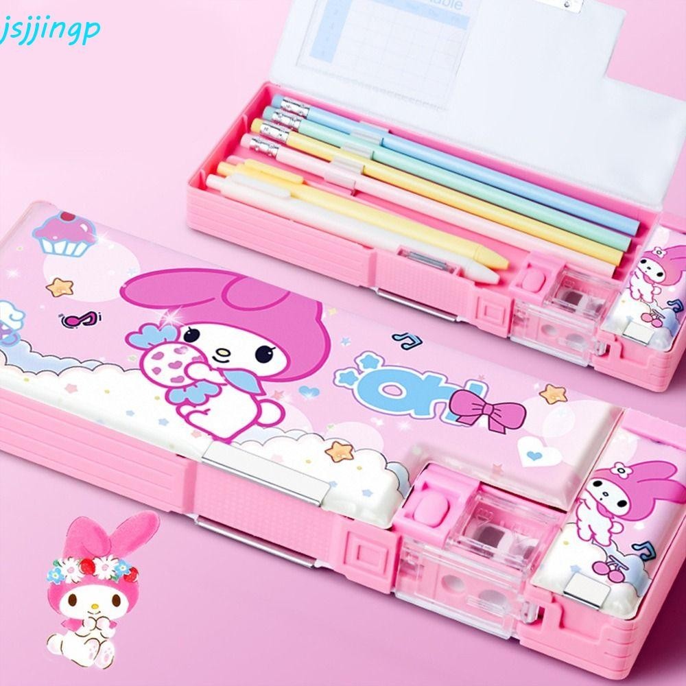 Jsjjingp Kuromi กล่องดินสอกล่อง,กันน้ําเครื่องเขียนปากกากระเป๋าดินสอ, Kawaii Desktop Organizer ความจุขนาดใหญ่ Multi-Function น่ารักเครื่องเขียนกรณีเด็กของขวัญ