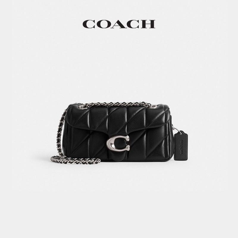 Coach Ladies Rhombus quilting tabby เบอร์20กระเป๋าสะพายสายโซ่กระเป๋าเรียบง่าย