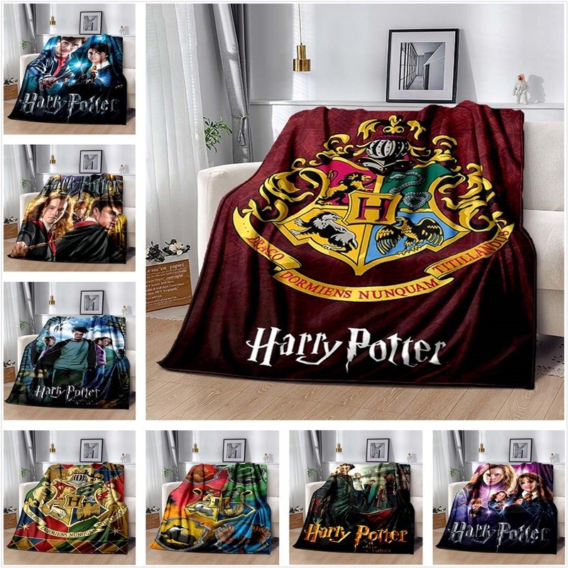 3d Harry Potter Hogwarts โซฟาเตียงผ้าห่มอุ่น Flannel Soft Throw ของขวัญ