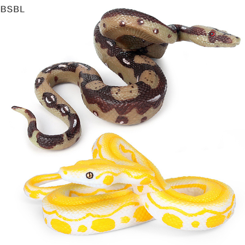Bsbl จําลอง Python Solid Wild สัตว์ Bioical รุ่นยางงูของเล่นเด็กสะสมเครื่องประดับฮาโลวีน Tricky ของเล่น BL