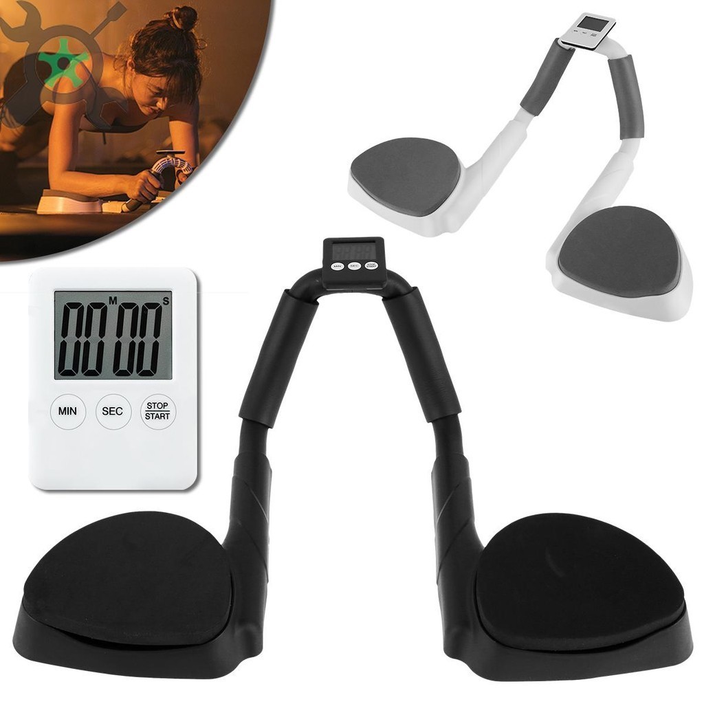 Timing Plank Trainer พร ้ อม Thicken Elbow Pad Multifunctional Plank Core Trainer แบบพกพา Plank Trai