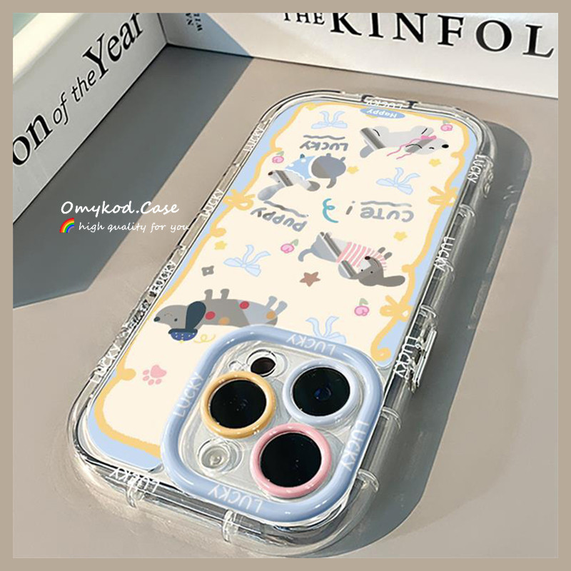 Oppo A18 A38 A15 A16 A17 A58 A57 A54 A53 A79 A7 A3S การ ์ ตูนสุนัขขั ้ นสูง Minimalist กระจกโทรศัพท ์ กรณี Anti Drop ป ้ องกันกรณี
