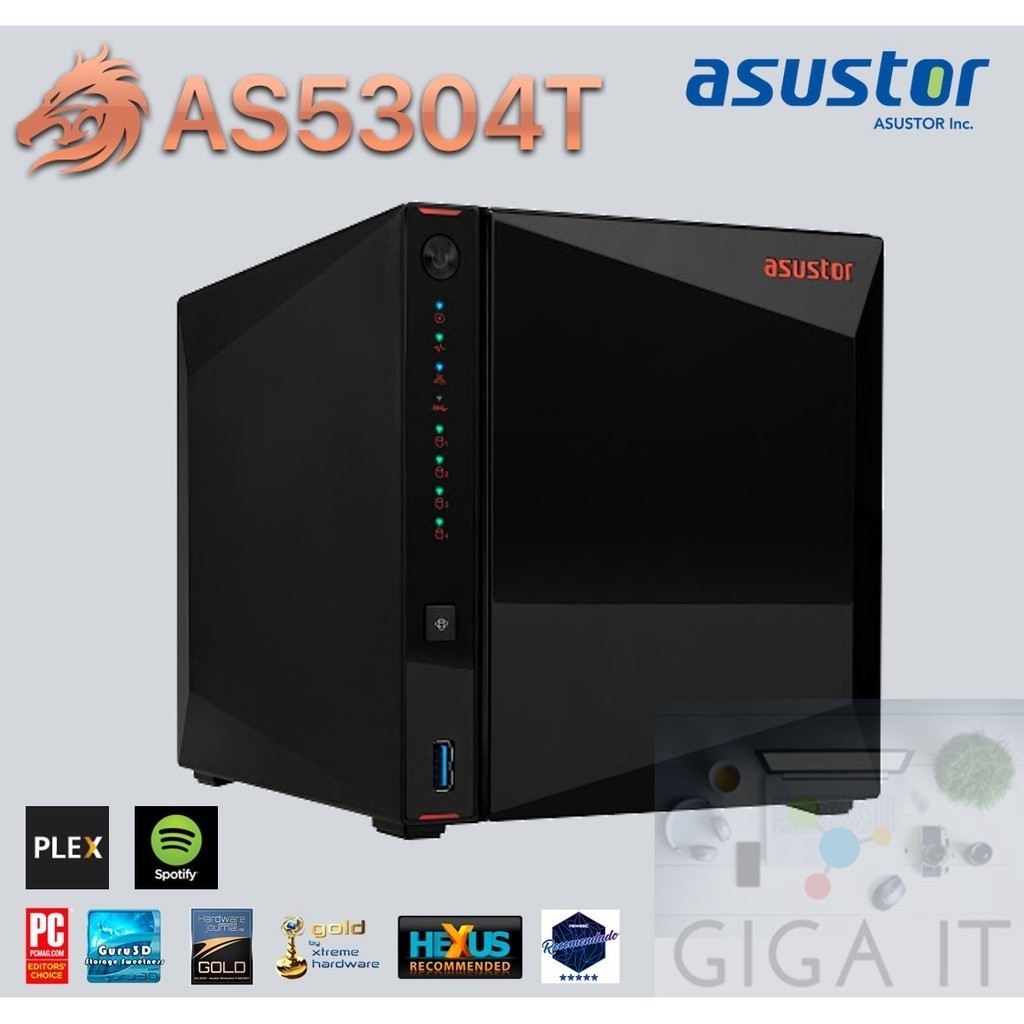 ASUSTOR NAS รุ่น AS5304T (HDD 4 Bay Max 72TB, J4105 Quad Core 1.5G, 4GB) ประกัน 3 ปี