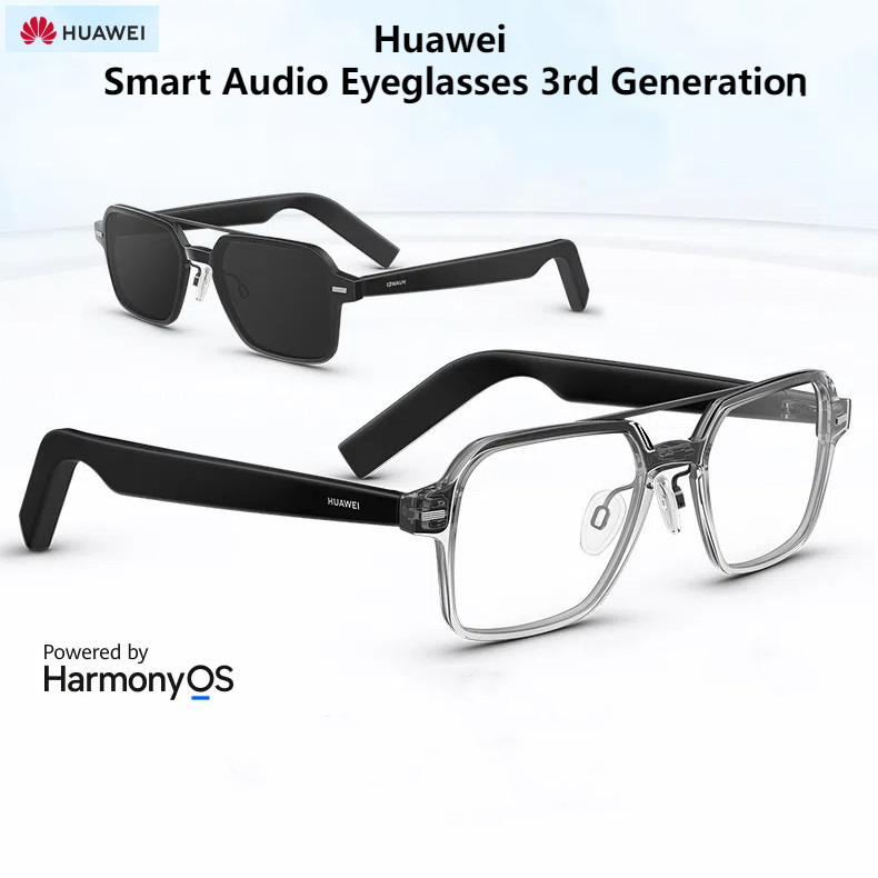 Huawei หัวเว่ย แว่นตาเสียงสมาร์ทรุ่นที่ 3 รุ่นสมาร์ทไร้สายแบบพกพาออกอากาศการโทรด้วยเสียงลดเสียงรบกวนเปิดสเตอริโอแว่นตาสมาร์ท ความสามัคคี ระบบแว่นตาส Huawei Smart Glasses