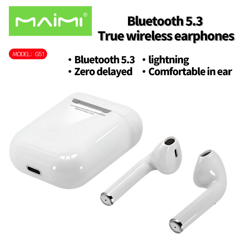Maimi หูฟังบลูทูธ (รุ่น G51) หูฟังอินเอียร์ Bluetooth 5.3 หูฟังwireless อายุการใช้งานของแบตเตอรี่อยู่ได้ยาวนาน