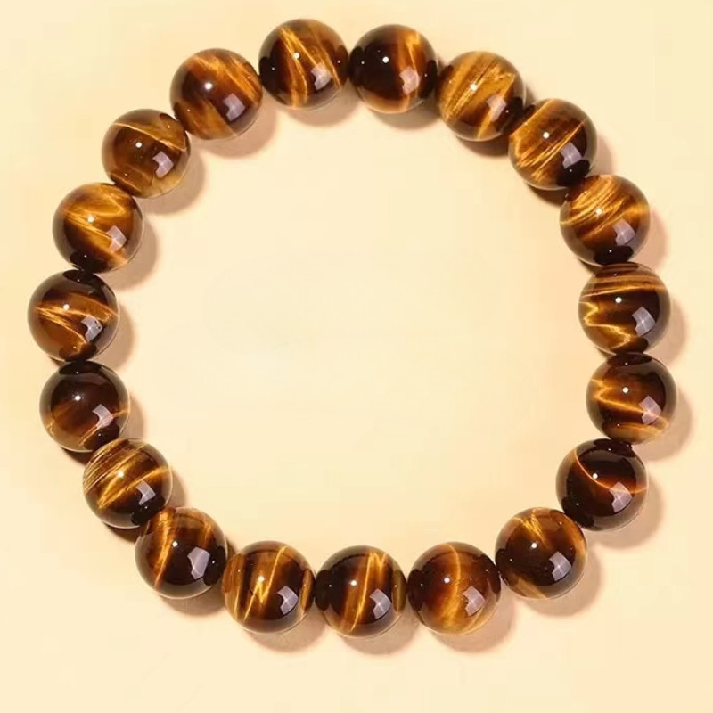 T Tiger Eye Bracelet สร้อยข้อมือผู้ชาย Tiger Eye Bead Couple Bead Yellow Tiger Eye Tiger Crystal