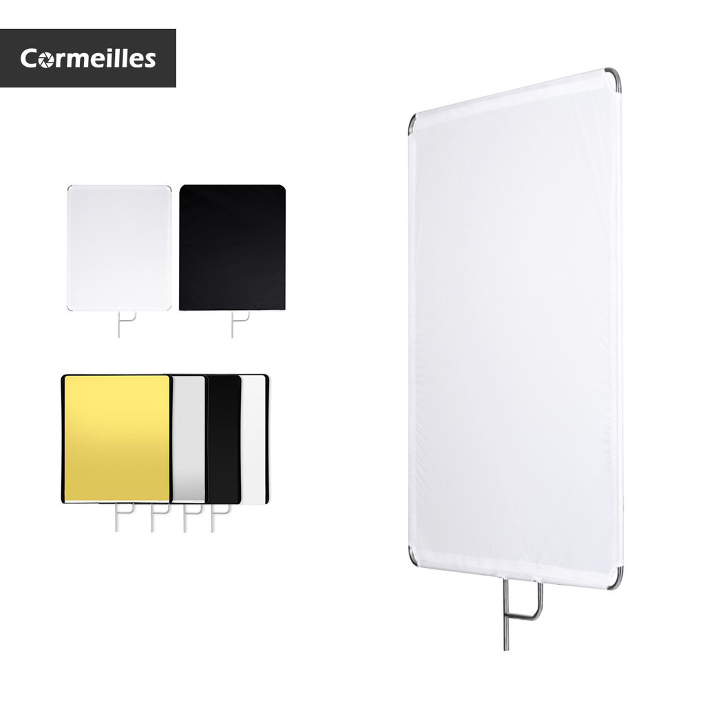 ธงสะท ้ อนแสง 75x90 ซม.สแตนเลสธงแผงสะท ้ อนแสง Soft Light Diffuser / 4-in-1 ฝาครอบ Fit C ขาตั ้ ง