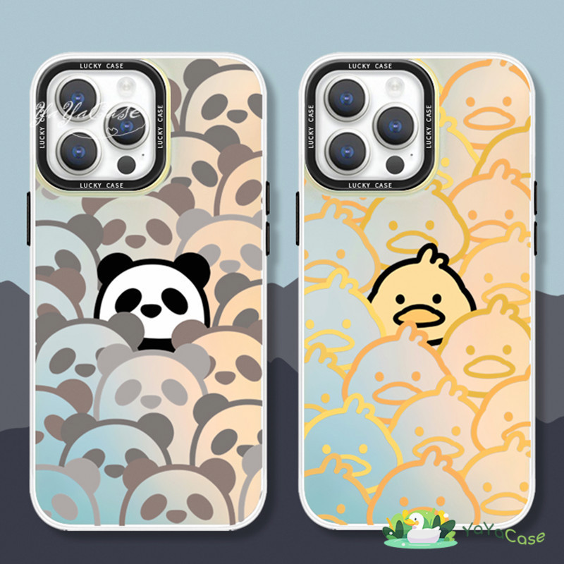 🦢YaYacase สำหรับ VIVO Y33S Y35 Y50 Y1S Y91C Y91I Y95 V23 E V25 PRO S1 4G เป็ดและแพนด้า รุ่น สไตล์ TP
