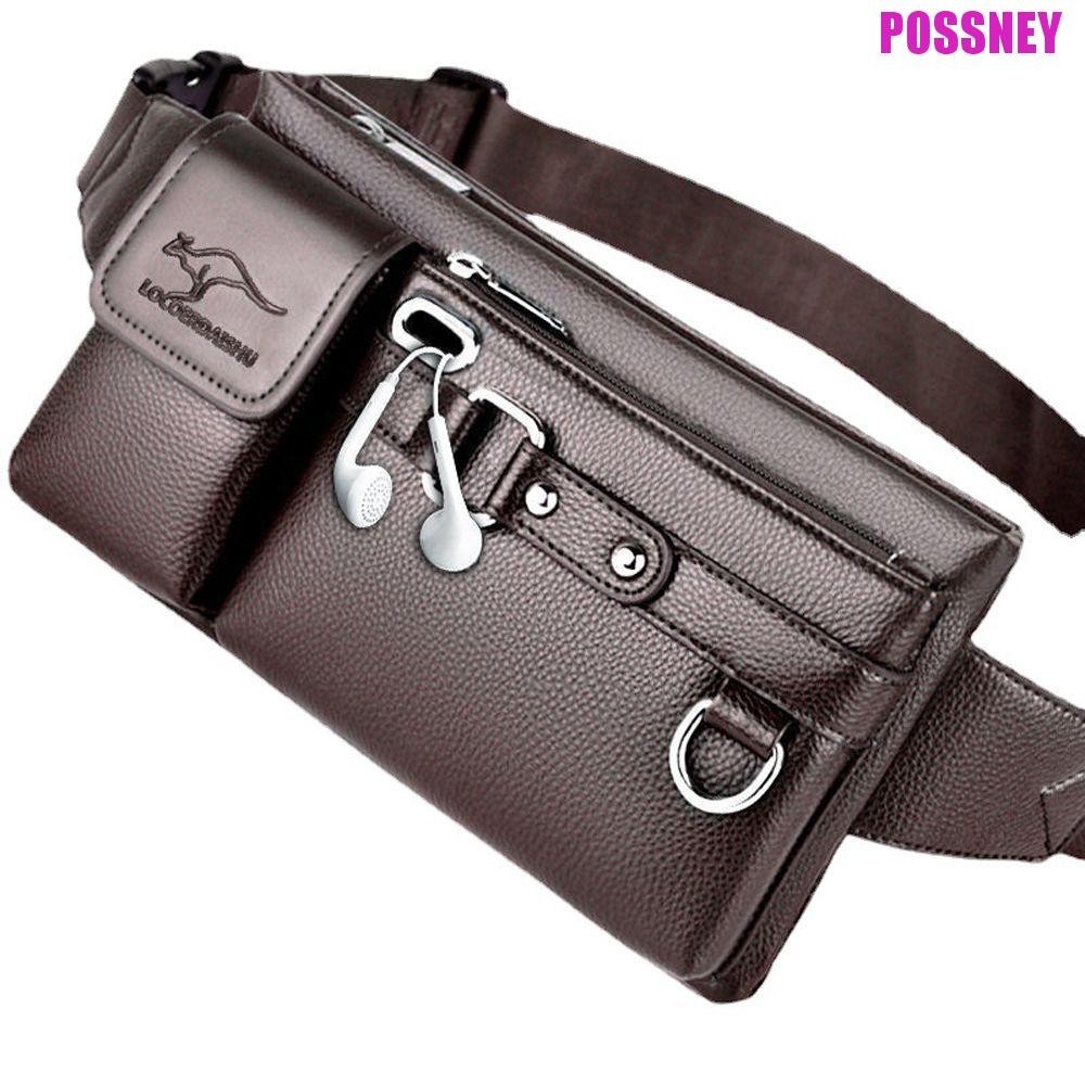 Possney แพ็คเอวโทรศัพท์มือถือกระเป๋าคาดหน้าอกทั่วไปกระเป๋าสตางค์หนัง PU ปลอกป้องกันกระเป๋าโทรศัพท์