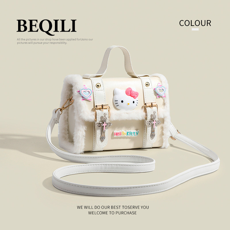 Kitty Plush Messenger Bag กระเป๋าถือข้ามกระเป๋าสะพาย Cambridge น่ารัก