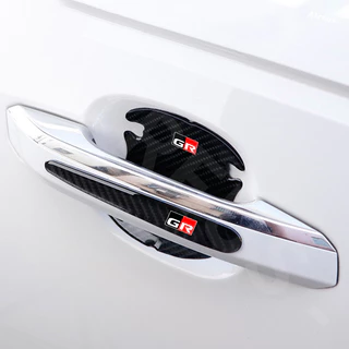 4/8 ชิ้น Toyota GR โปร่งใส ติดมือจับประตูรถยนต์ สติกเกอร์ป้องกันชามประตู ป้องกันรอย กเกอร์ตกแต่งรถยนต์ for Prius Fortuner Corolla Cross CHR Camry Wish Vios Veloz Estima Sienta Yaris Ativ Altis Hilux Revo Sienta bZ4X Hiace