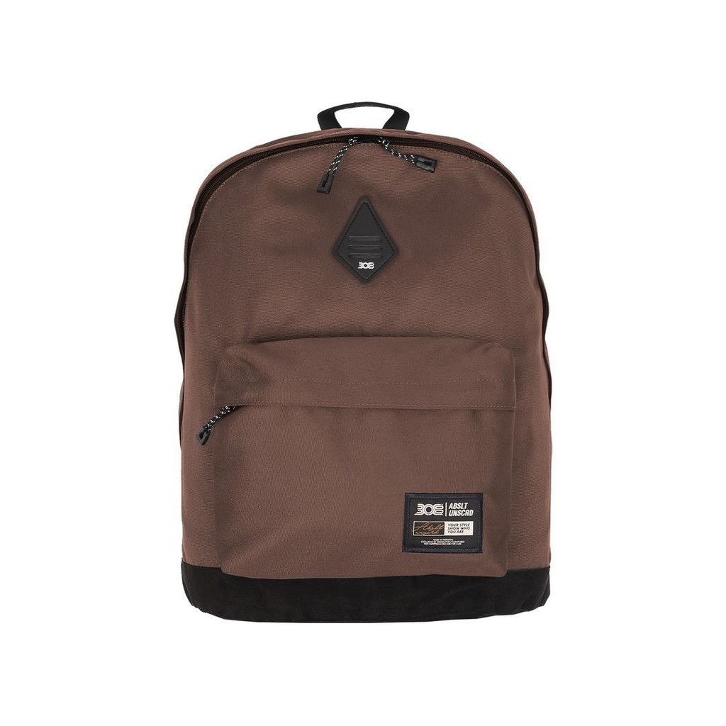 308 Abstract - BACKPACK / BIG LABEL SCRIPT LAPTOP BACKPACK - สีน้ําตาลเข้ม