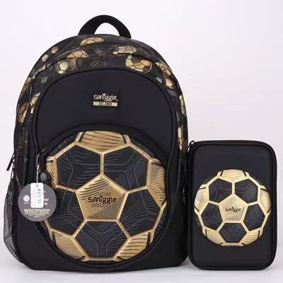 ออสเตรเลีย smiggle 18th Anniversary Football Meal Bag Pen Case Large Backpack