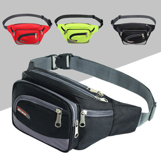 (w39)กระเป๋าคาดอก ผ้าแคนวาสหนา ใบใหญ่มีหลายซิป bagdance