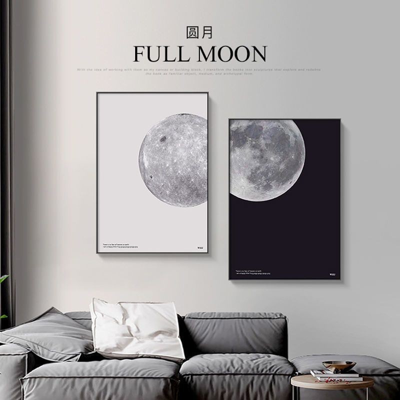 30x40x0.9เซนติเมตรที่ทันสมัยเรียบง่ายสีดําสีขาวดวงจันทร์ศิลปะสก์ท็อปภาพวาดตกแต่งห้องนั่งเล่นห้องนอนภาพวาดตกแต่งผนังโปสเตอร์ผนังศิลปะวาดพื้นหลังผนังแขวนภาพวาด