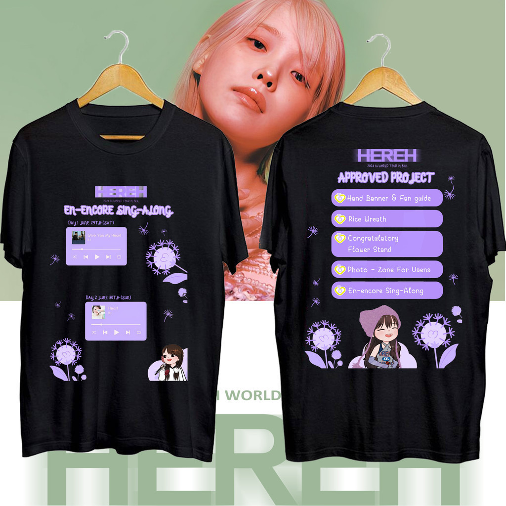 2024IU 2024 ทัวร์คอนเสิร์ตแฟนเสื้อยืด IU พิมพ์เสื้อแขนสั้นสำหรับผู้ชายและผู้หญิง UNISEX #3