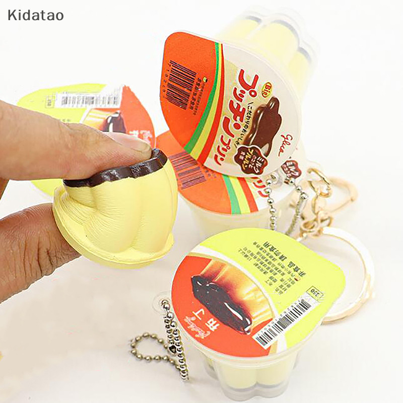 Kidatao ความแปลกใหม่พุดดิ้งจี้อาหารเล่นลดความดันพวงกุญแจกลิ่นหอม Antistress Fidget ความเครียดบรรเทากระเป๋าเป้สะพายหลังตกแต่งของเล่นเด็กใหม่