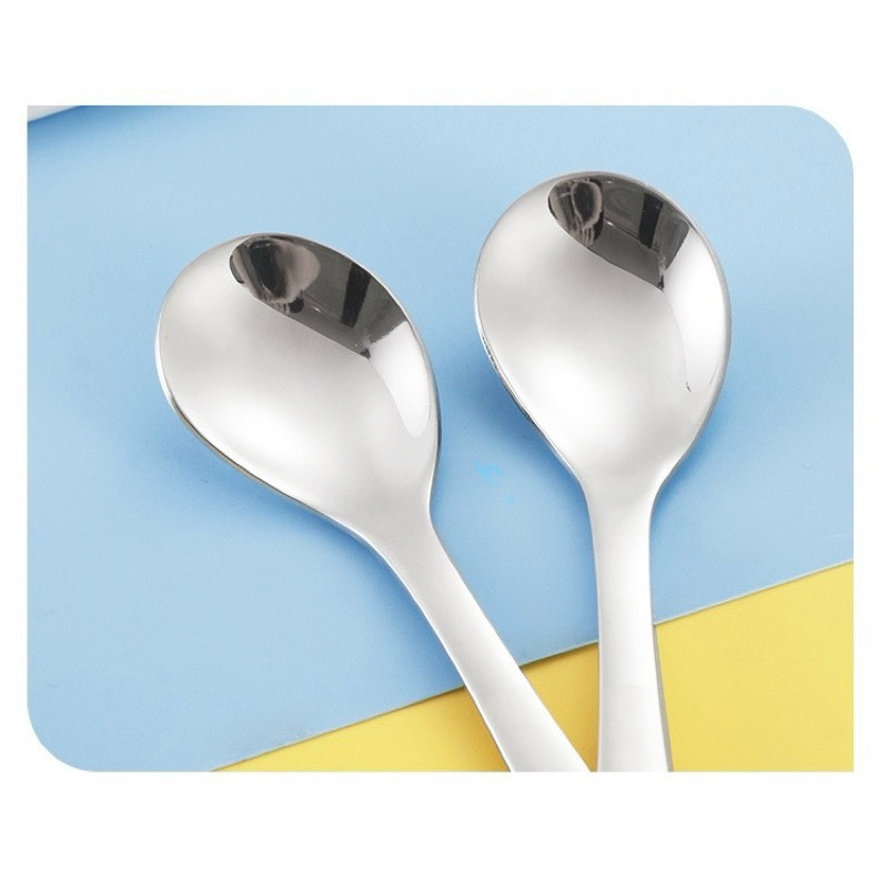 ชุดช้อนส้อมเด็ก สแตนเลส304 แบบยาว พร้อมกล่อง ช้อนส้อมฝึกกินข้าว Kid Spoon Fork Set รูปที่ 3