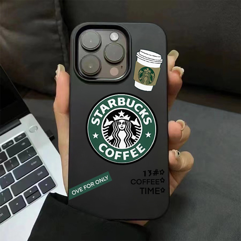 เคสไอโฟน16 15 14 13 12 11 Pro Max Phone Case กันกระแทก หรูหรา Starbucks Coffee Trend Compatible เคส iPhone 16PM,16Plus,X/XS, XR,7+,8Plus