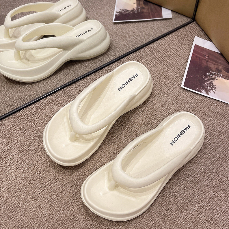 「DR」 รองเท้าแตะผู้หญิงแฟชั่นรองเท้าแตะเพิ่มความสูง Casual All-Match EVA Anti-Slip Soft Sole Star สไตล์เดียวกันชายหาดริมทะเลขนาด: 36-41