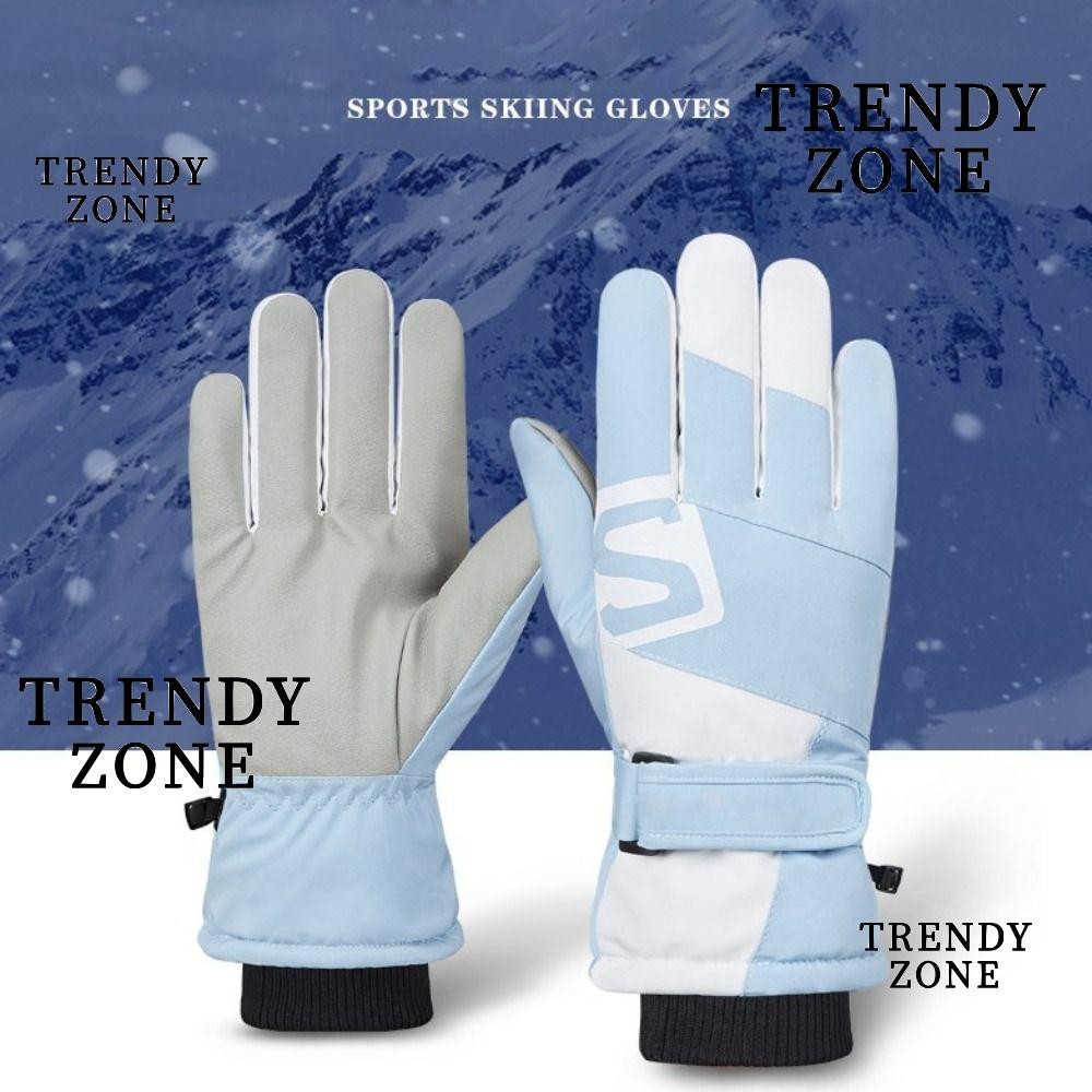 Trendyzone ถุงมือหิมะ, รถจักรยานยนต์ขี่จักรยานถุงมือฤดูหนาวกันน้ํา, คุณภาพสูง Anti Loss Chain Buckle Thicken Warm ขี่ถุงมือ
