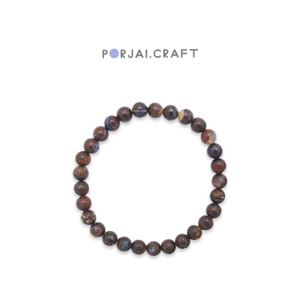 Boulder Opal Bracelet กำไลลูกปัดโบลเดอร์โอปอล 6mm