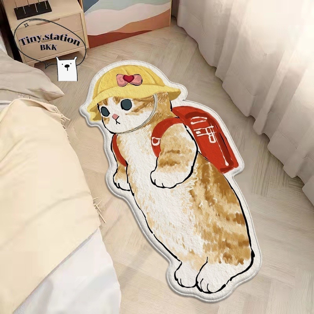 พรมปูพื้นห้องลายการ์ตูน พรมแต่งห้อง ขนาด 40x60CM / 40x120CM ลายแมว น่ารักปุ้กปิ้ก พร้อมส่ง