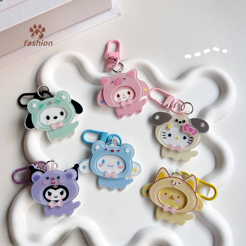 [แฟชั่น] Kawaii Sanrio พวงกุญแจน่ารักการ์ตูน Kuromi My Melody Cinnamoroll พวงกุญแจน่ารักกระเป๋าจี้ตกแต่งของขวัญคู่ {TH}