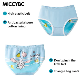 【Bangkok Delivery】4 ชิ้น 1-9 ปี เด็กผู้หญิง babygirl ชุดชั้นในเด็ก ผ้าฝ้าย ความปลอดภัย ชุดชั้นในเด็กผู้หญิง เจ้าหญิง การ์ตูน พิมพ์ ชุดชั้นใน Elsa
