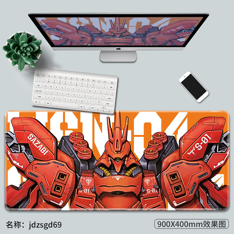 แผ่นรองเมาส์กันดั้มแผ่นรองโต๊ะเกมคอมพิวเตอร์อะนิเมะขนาดใหญ่พิเศษขอบล็อคกันลื่น - รูปที่ 7